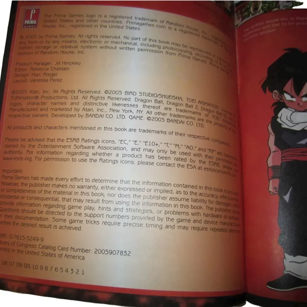 Dragon Ball Z Budokai Tenkaichi Prima Official Game Guide Funimation Atari PS2